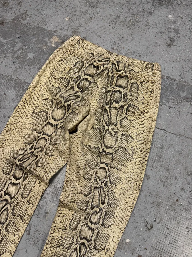 2000s Roberto Cavalli Snakeskin Effect Pants - Image 7