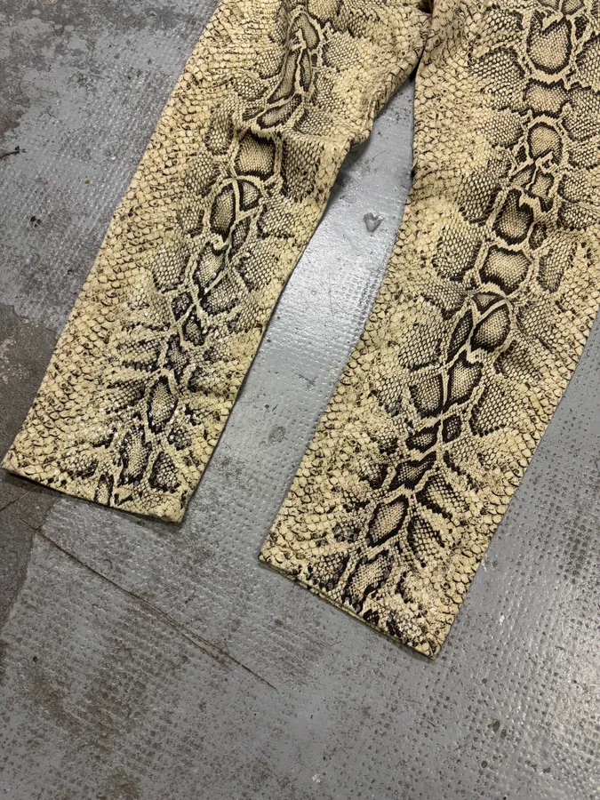 2000s Roberto Cavalli Snakeskin Effect Pants - Image 8