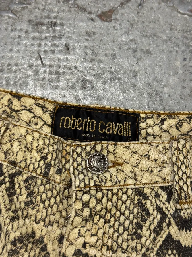 2000s Roberto Cavalli Snakeskin Effect Pants - Image 9