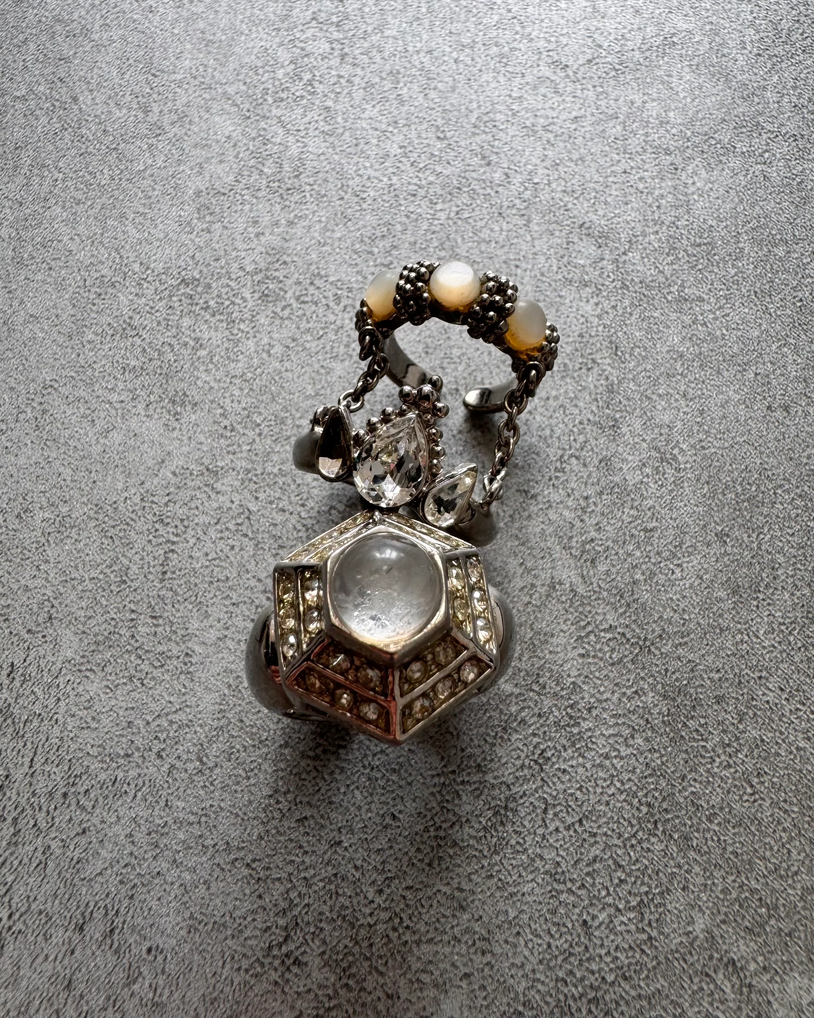 2000s Roberto Cavalli Triple Chained Rings (OS) - Image 7