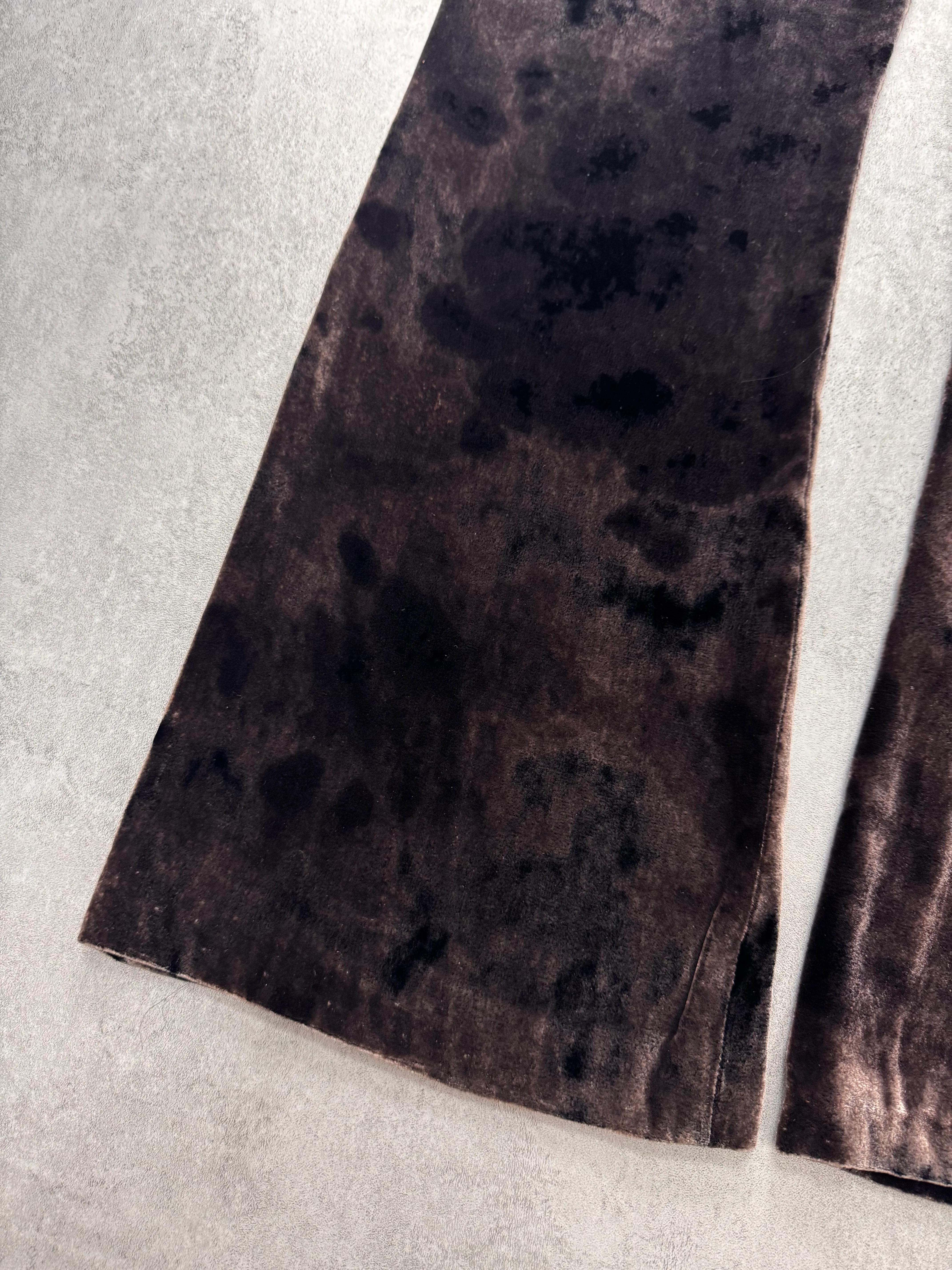 2000s Roberto Cavalli Velvet Class Brown Pants - Image 4