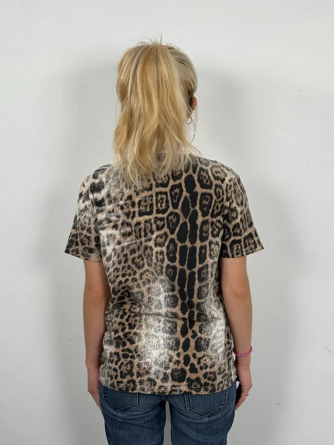 2000s Roberto Cavalli White Leopard Print T-Shirt - Image 3