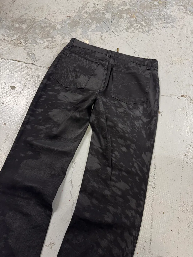 2000s Roberto Cavalli Wolf Black Fur Effect Pants - Image 4