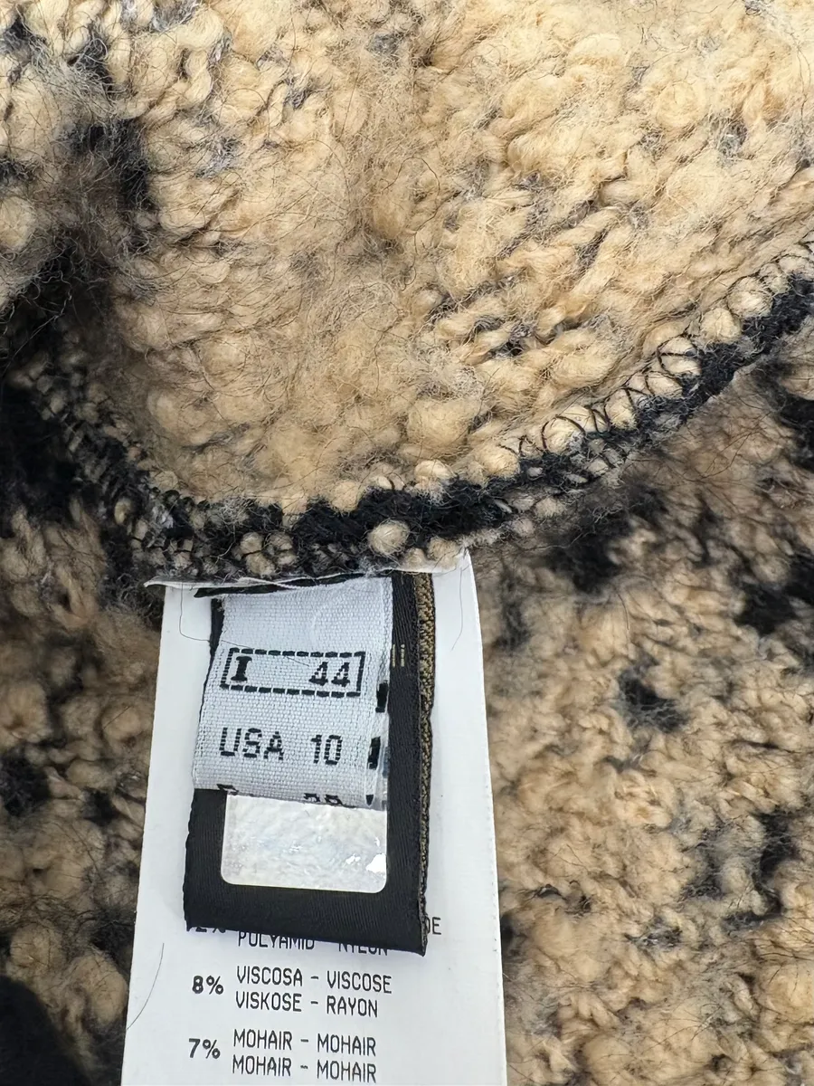 2000s Roberto Cavalli Wool Black & Beige Cardigan - Image 8
