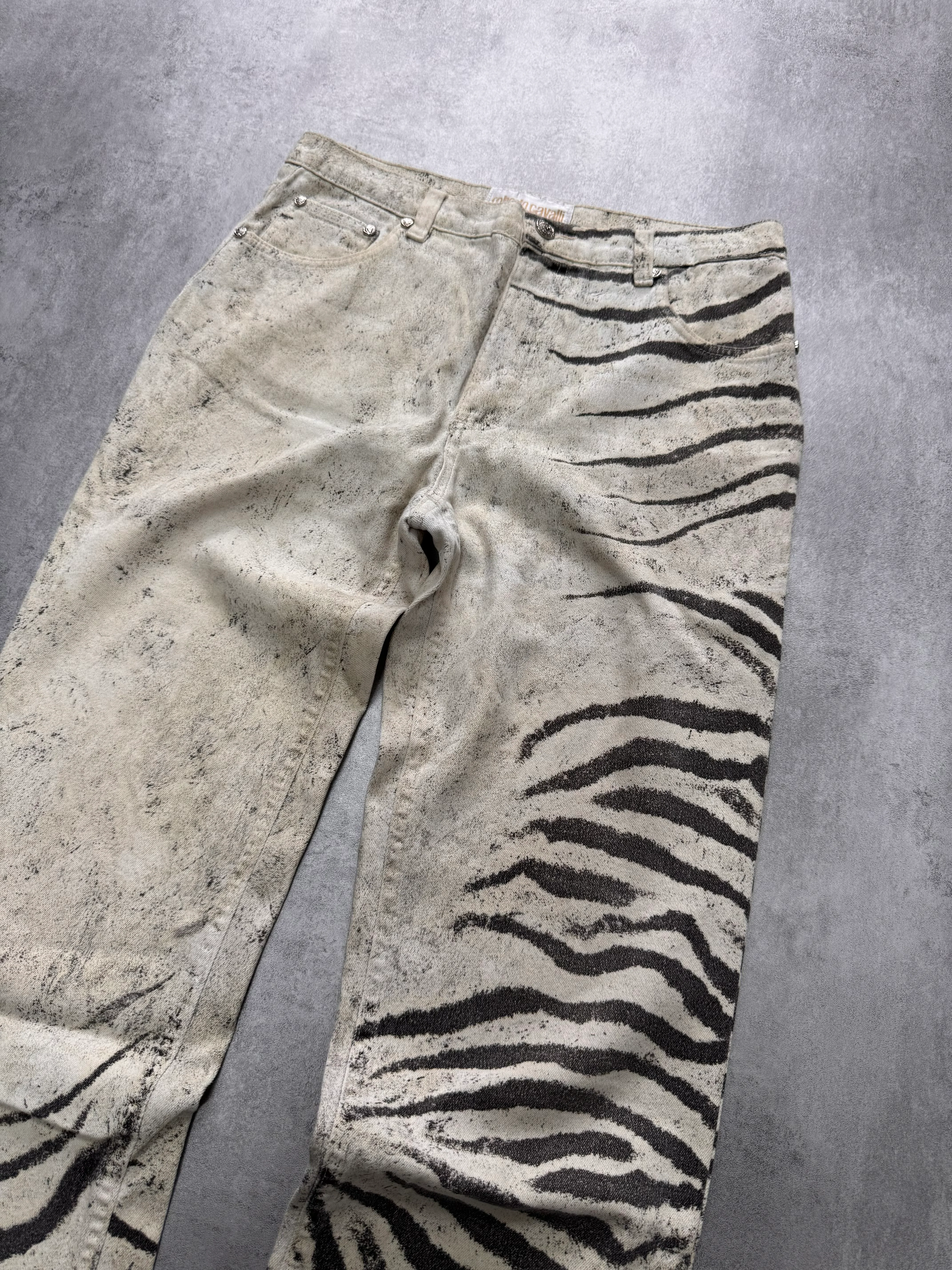 2000s Roberto Cavalli Zebra Marble Pants - Image 2