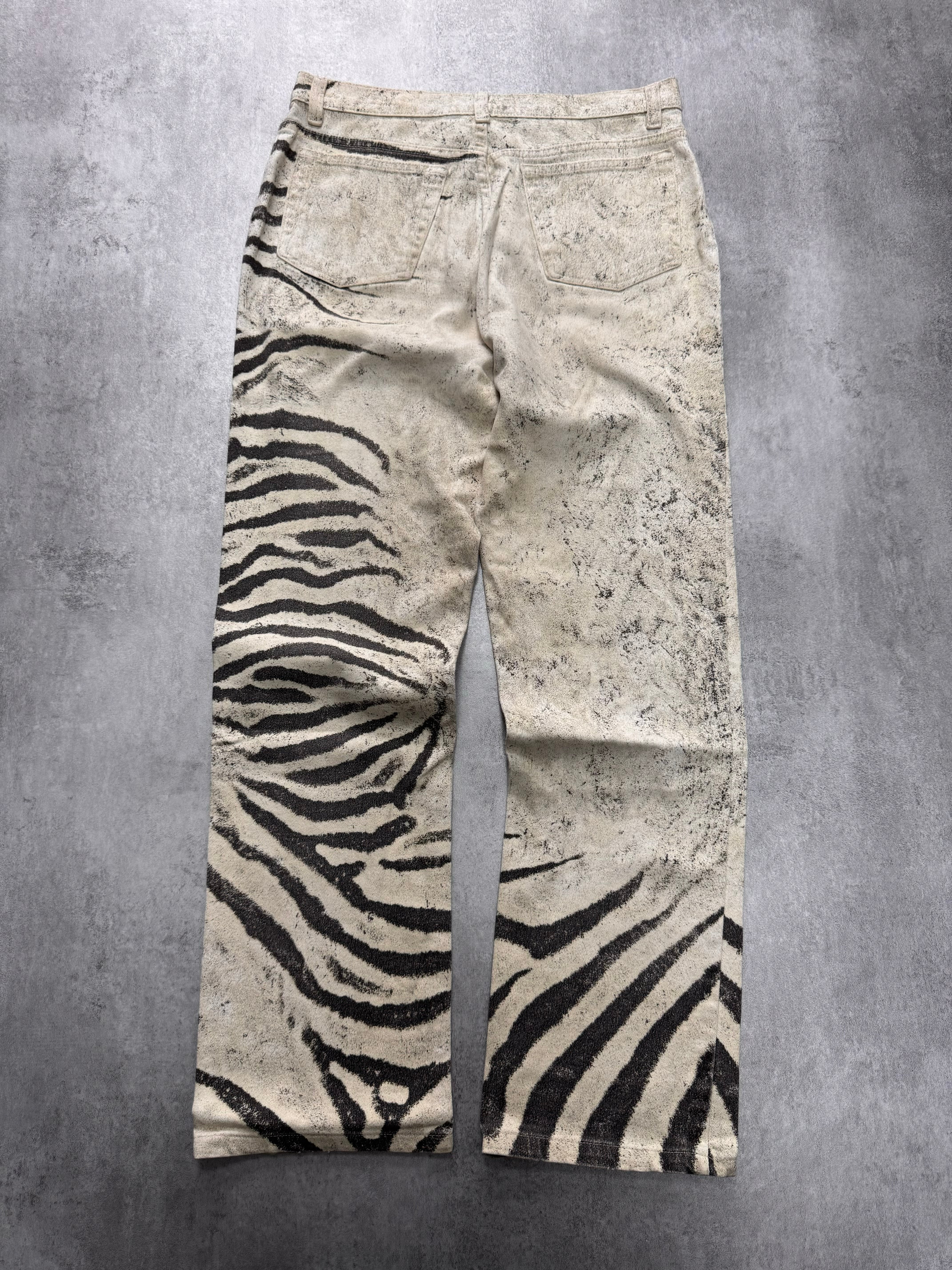 2000s Roberto Cavalli Zebra Marble Pants - Image 4