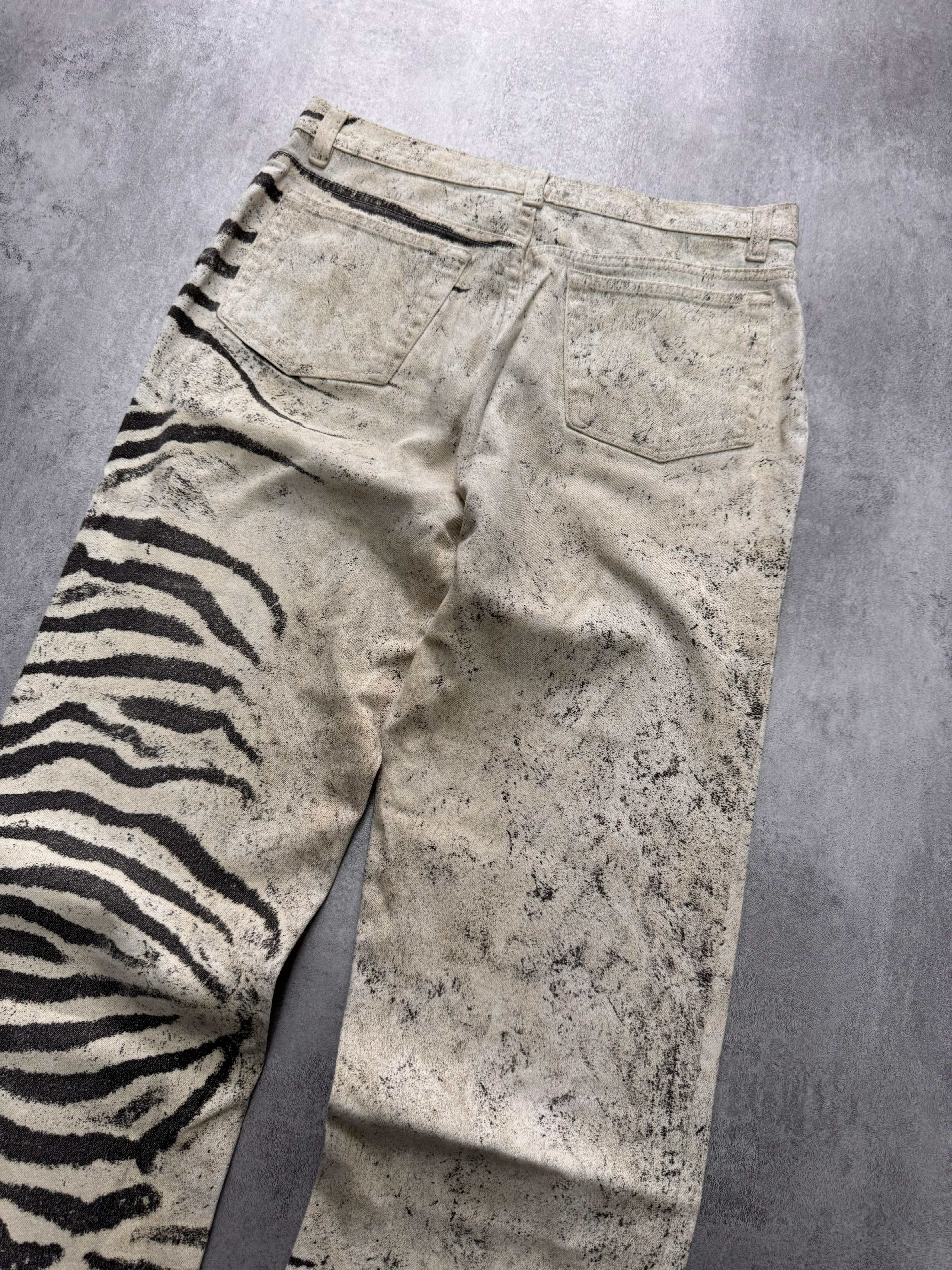 2000s Roberto Cavalli Zebra Marble Pants - Image 5