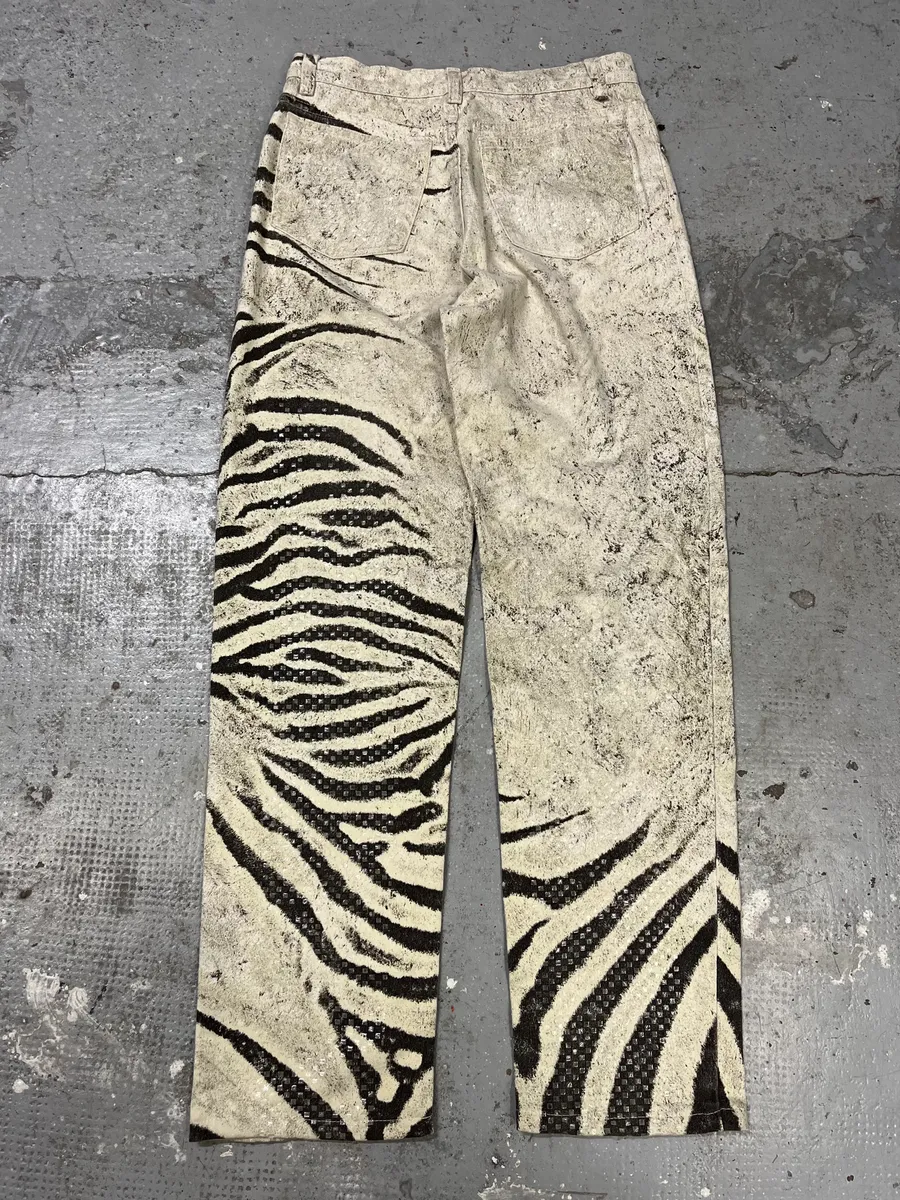 2000s Roberto Cavalli Zebra Marble Pants - Image 8
