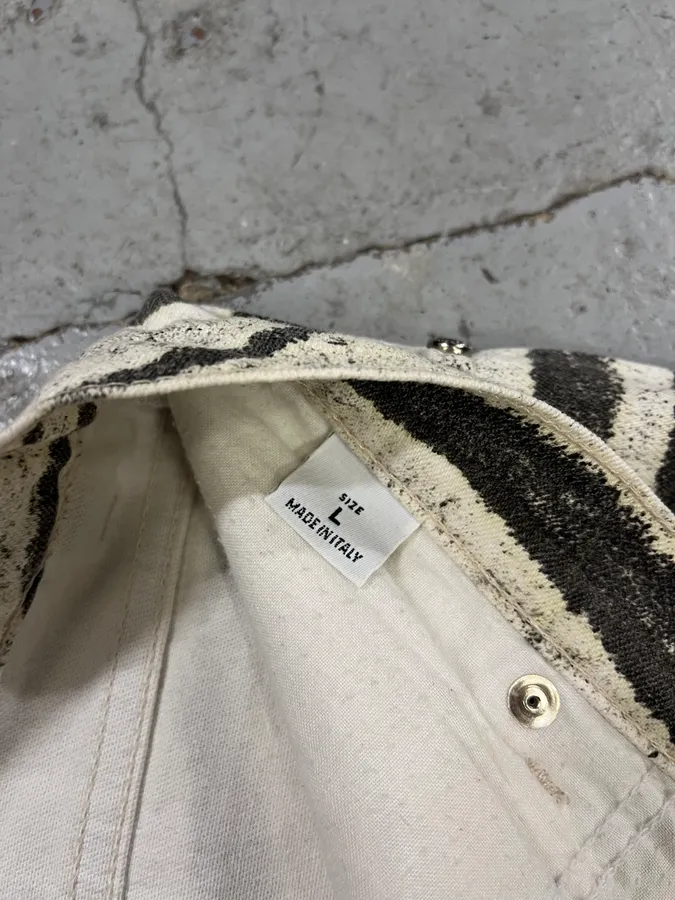 2000s Roberto Cavalli Zebra Marble White Pants - Image 11