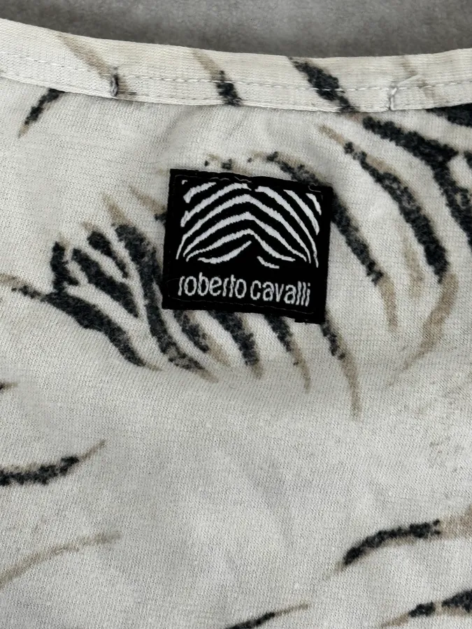 2000s Roberto Cavalli Zebra White Longsleeves - Image 8