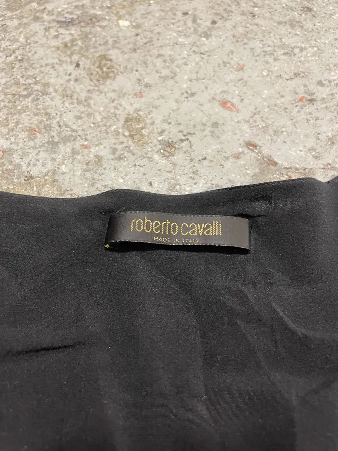 2000s Roberto Cavalli Zip Soft Black Longsleeves Top - Image 9