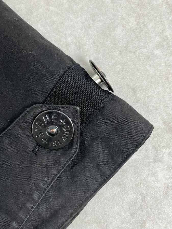 2000s Stone Island Black Buttoned Wool Layered Jacket - Image 10