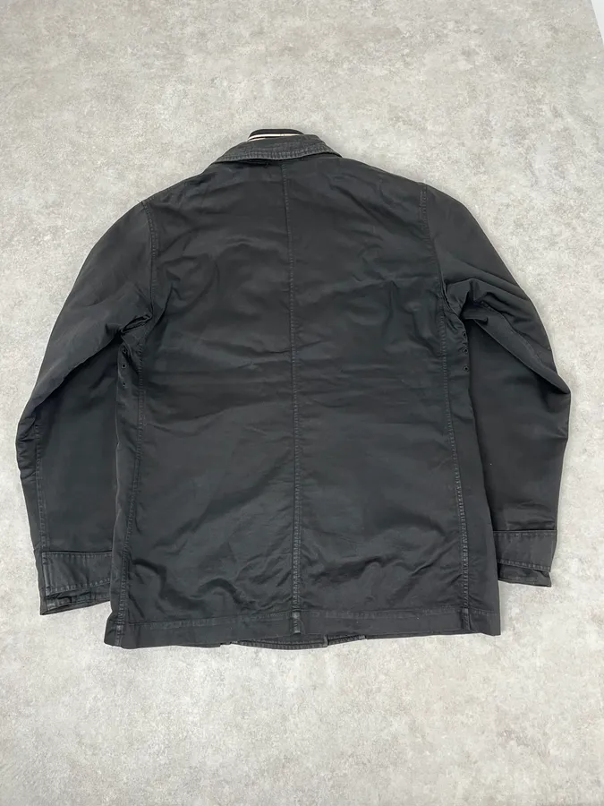 2000s Stone Island Black Buttoned Wool Layered Jacket - Image 8