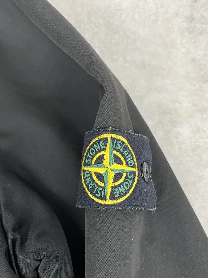 2000s Stone Island Black Buttoned Wool Layered Jacket - Image 9