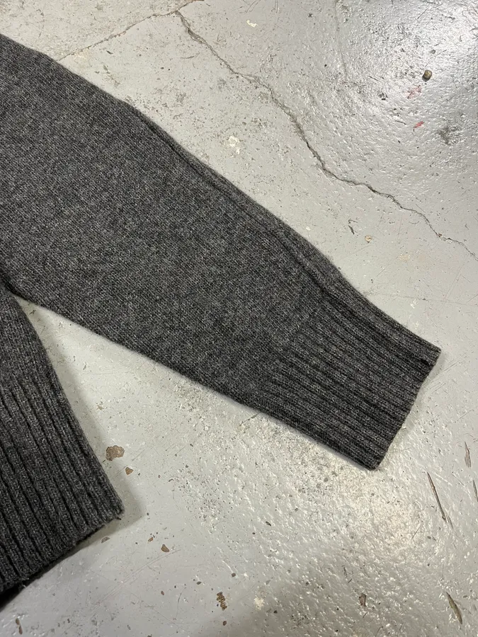 2000s Stone Island Grey Wool Minimalist Sweater - Image 7