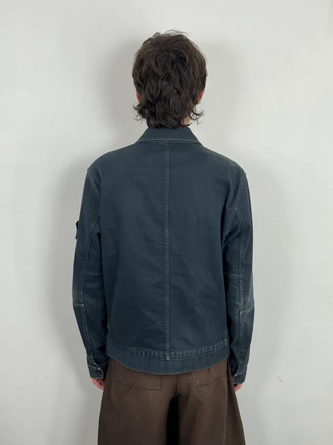 2000s Stone Island Navy Naval Denim Jacket - Image 4