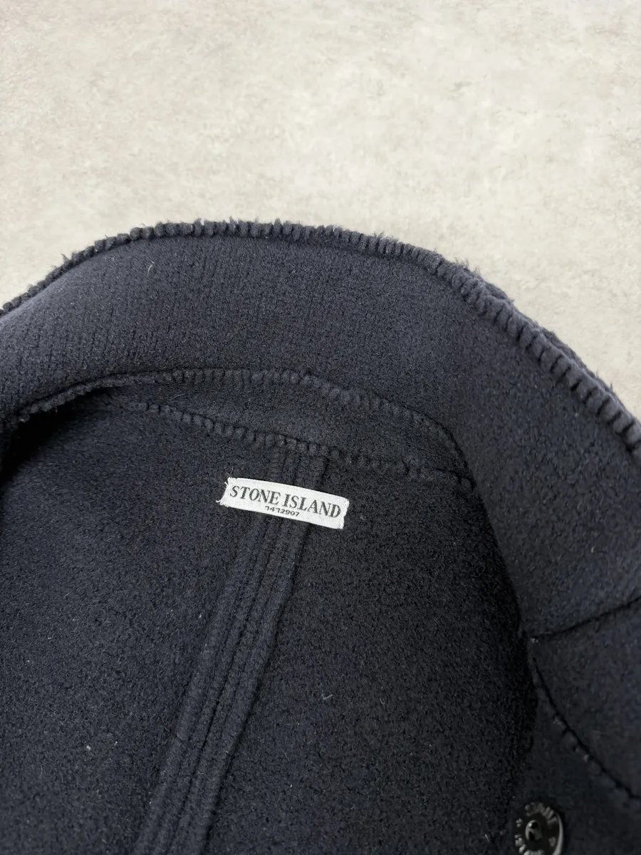 2000s Stone Island Navy Wool Officer Caban Jacket - Image 12