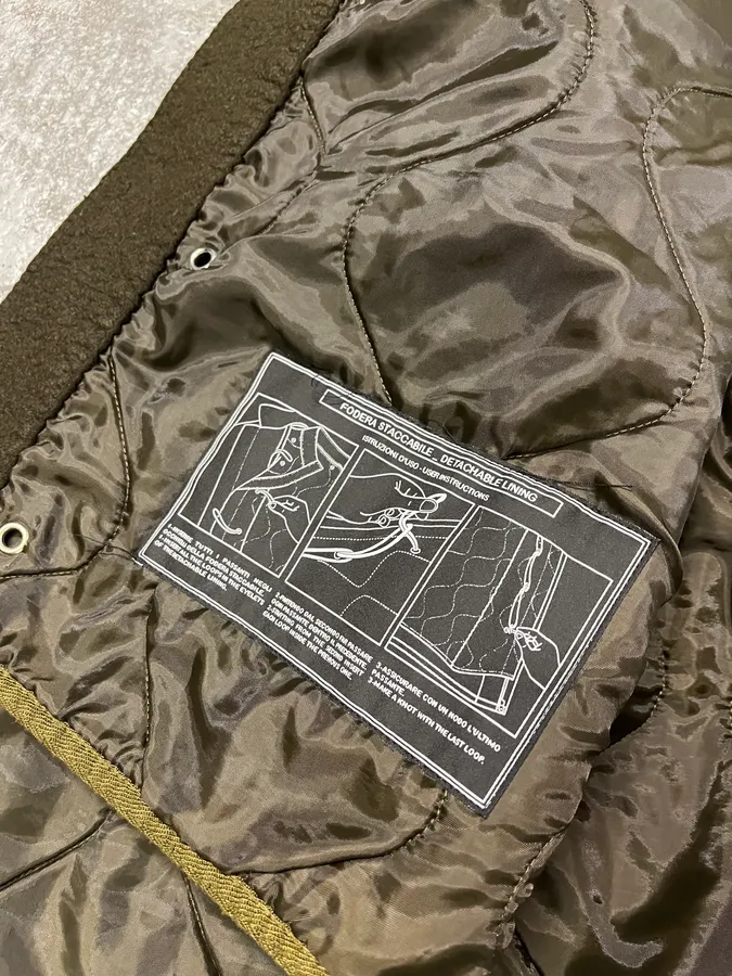 2000s Stone Island Quilted Brown Hooded Jacket - Image 11