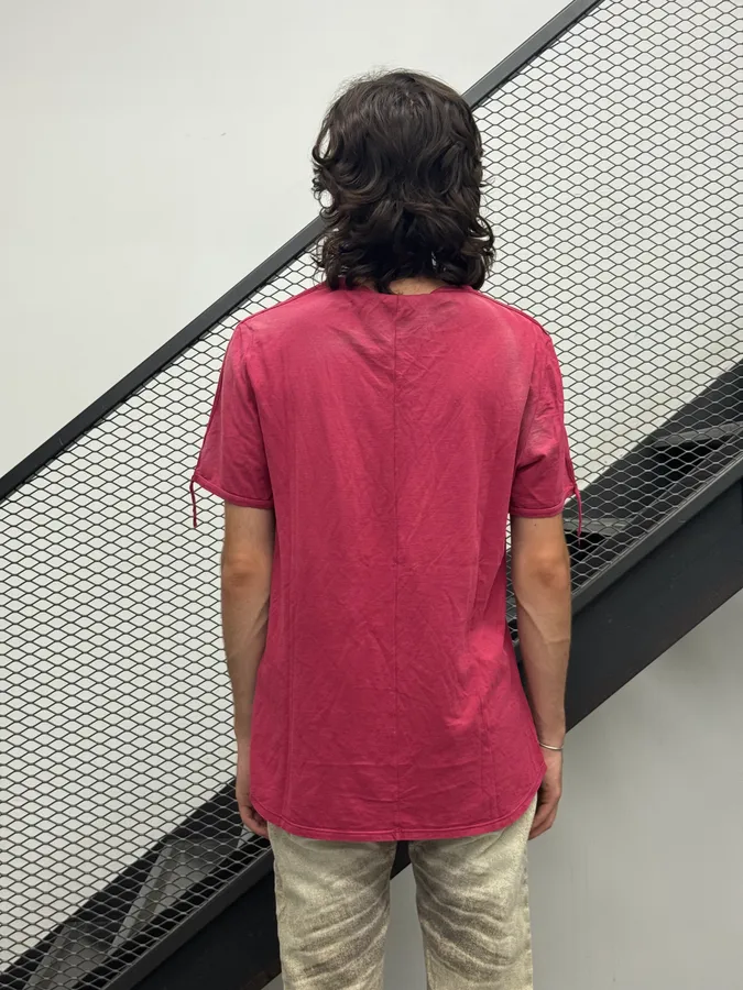 2000s Tom Rebl Red Magician Print T Shirt - Image 3