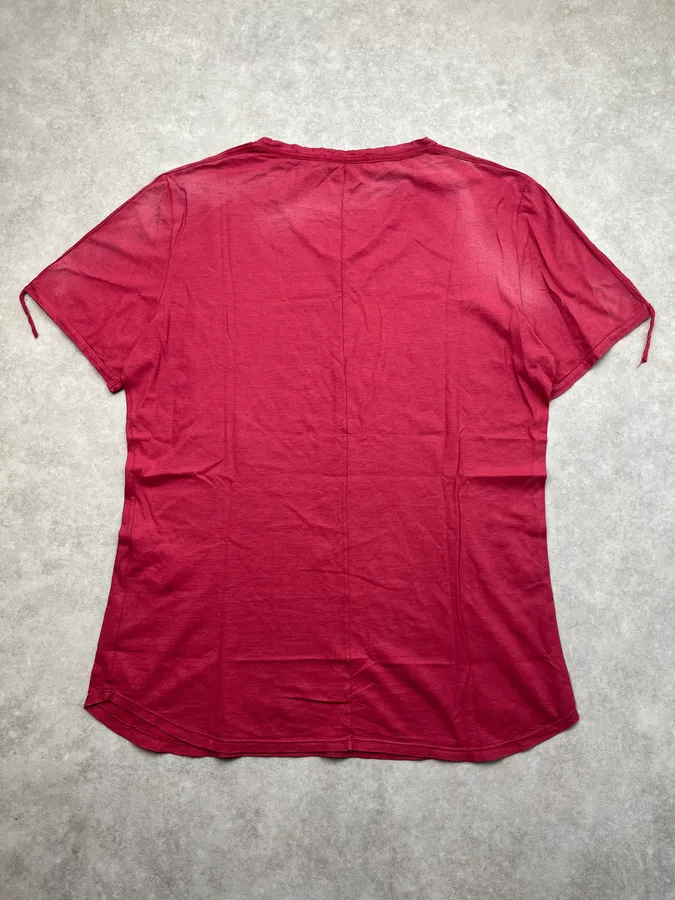 2000s Tom Rebl Red Magician Print T Shirt - Image 5
