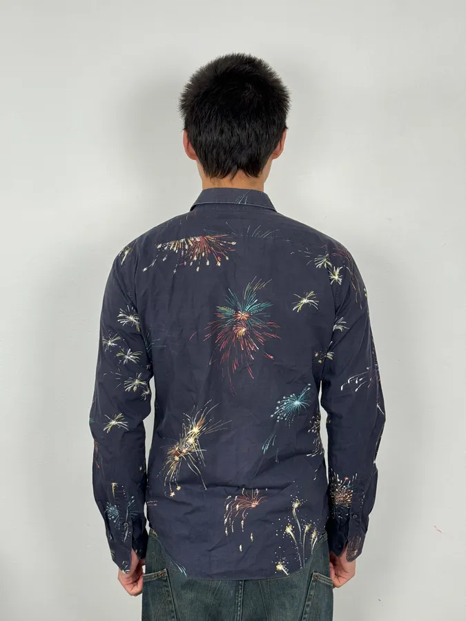 2000s Valentino Fireworks Black Shirt - Image 3