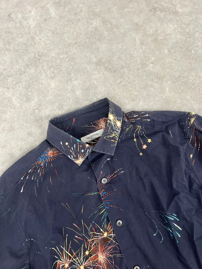 2000s Valentino Fireworks Black Shirt - Image 5