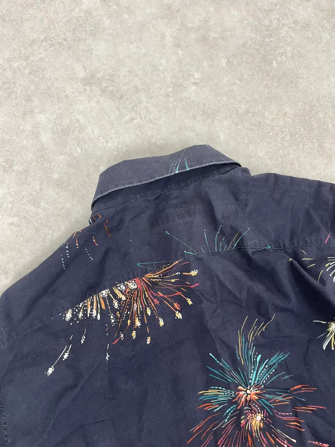 2000s Valentino Fireworks Black Shirt - Image 6