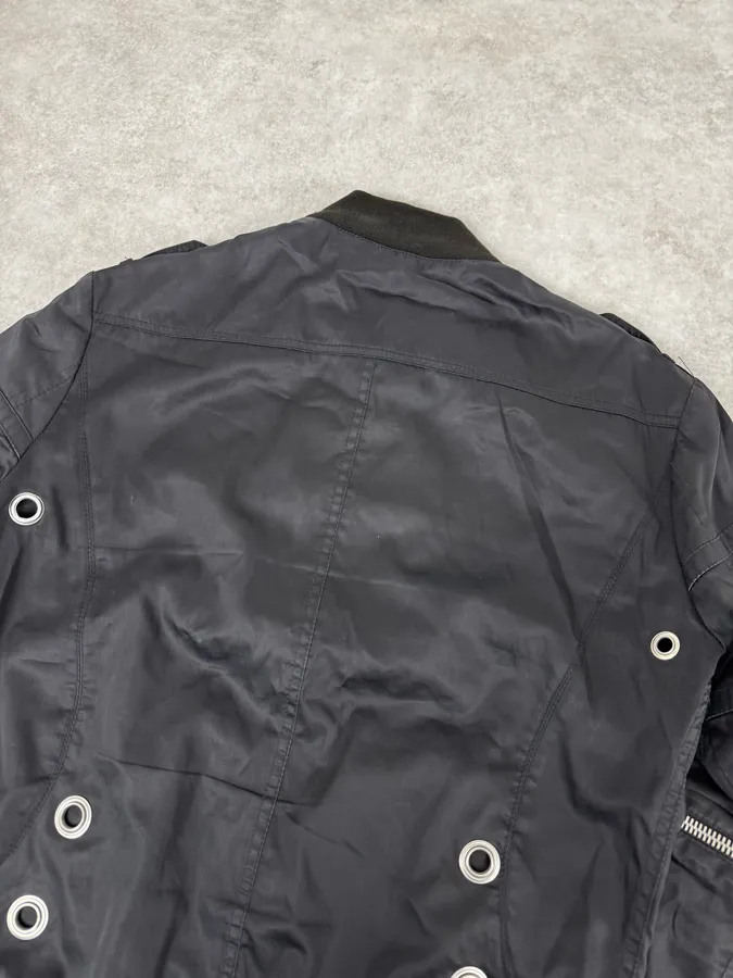 2000s Versace Black Eyled Multi Zips Jacket - Image 6