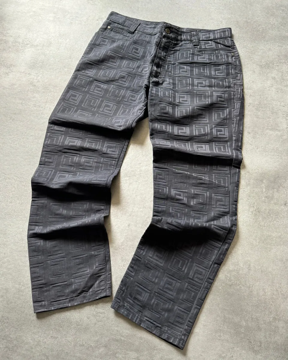 2000s Versace Black Flicker Shadow Pants - Image 3