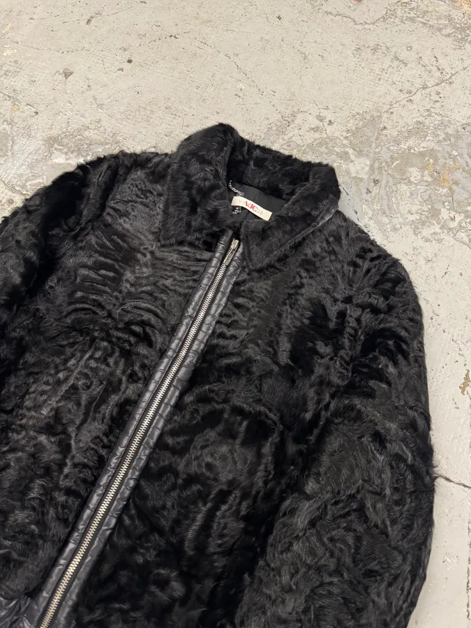 2000s Versace Black Fur Jacket - Image 6