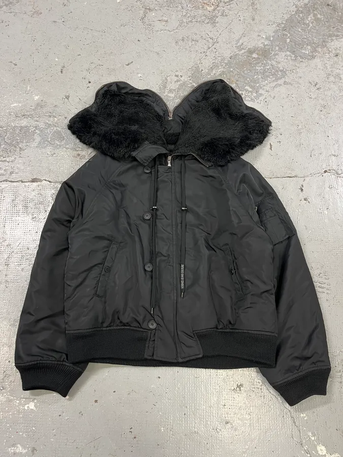 2000s Versace Black Military M1 Bomber Jacket