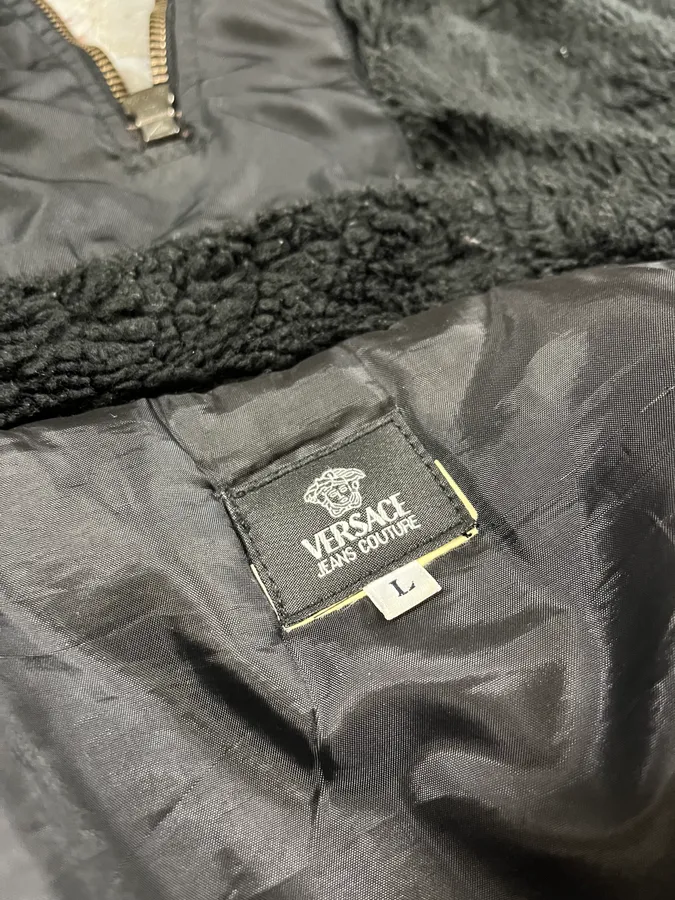 2000s Versace Black Military M1 Bomber Jacket - Image 15