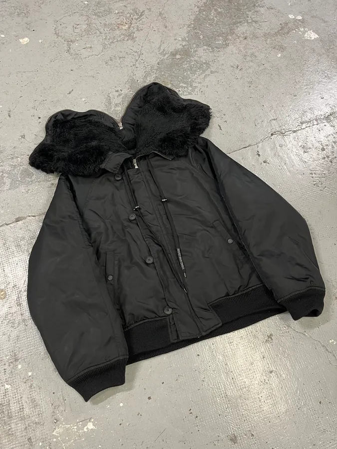 2000s Versace Black Military M1 Bomber Jacket - Image 5