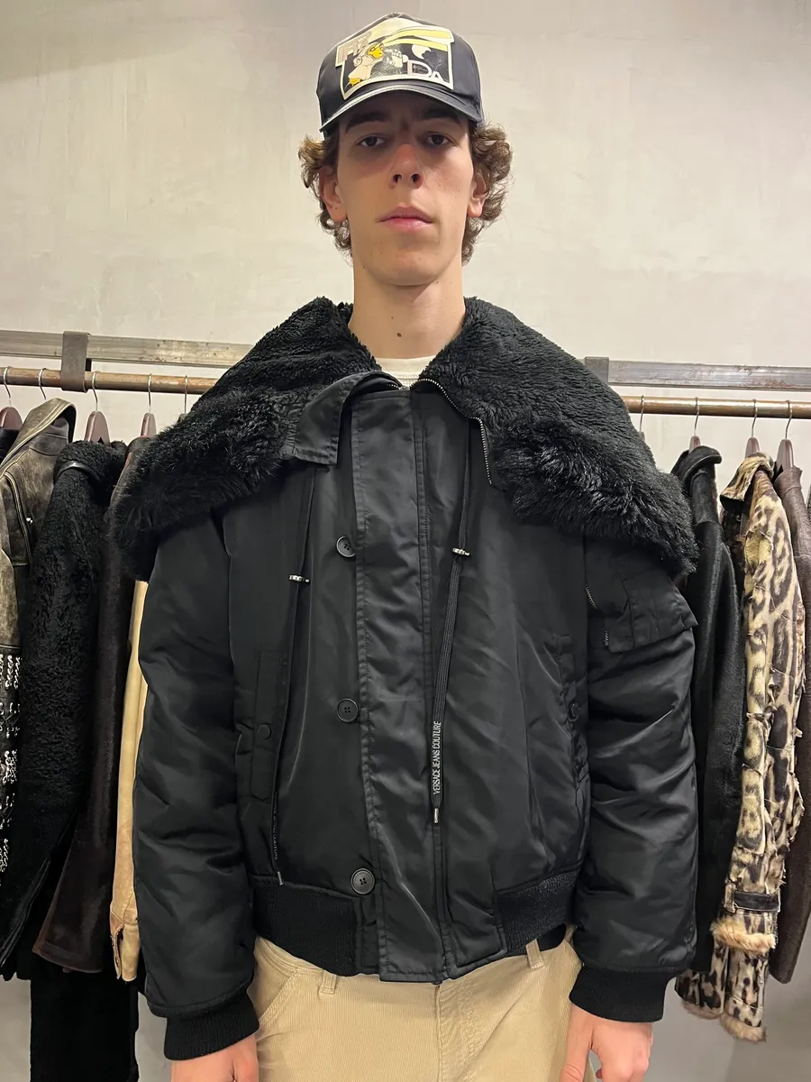 2000s Versace Black Military M1 Bomber Jacket - Image 6