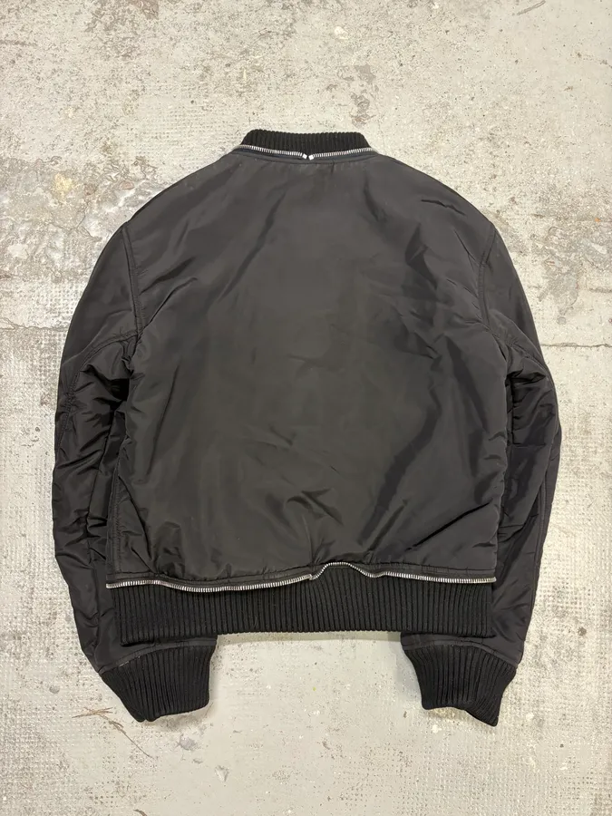 2000s Versace Black Multi Zips Cozy Bomber Jacket - Image 7