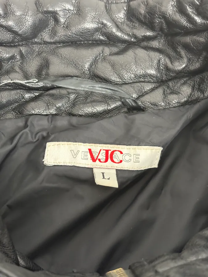 2000s Versace Black Puffer Bomber Jacket - Image 10