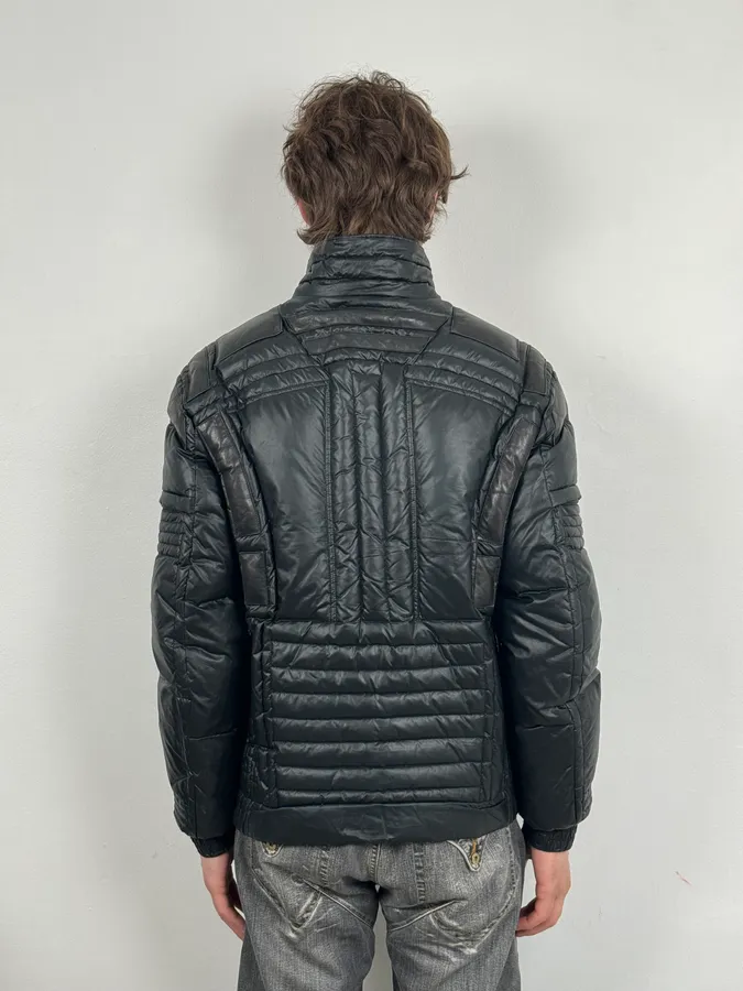 2000s Versace Black Puffer Bomber Jacket - Image 3