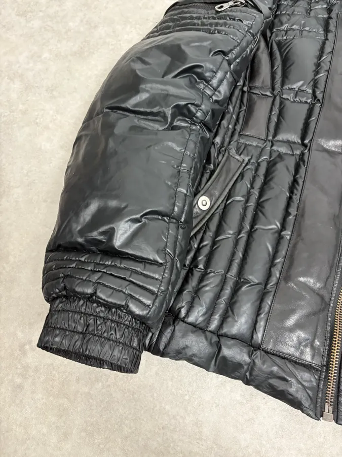 2000s Versace Black Puffer Bomber Jacket - Image 8