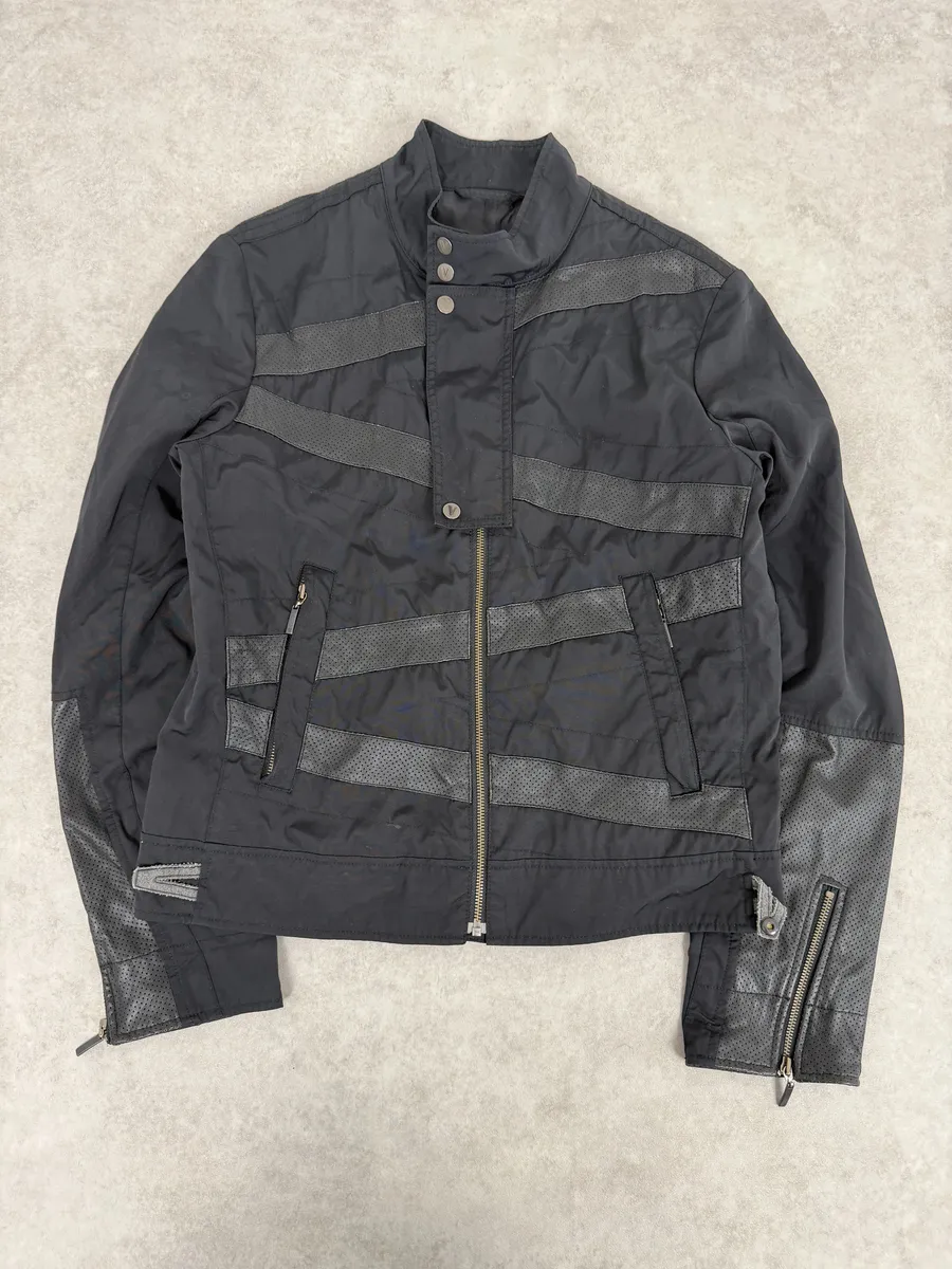 2000s Versace Bondage Black Hybrid Jacket - Image 4
