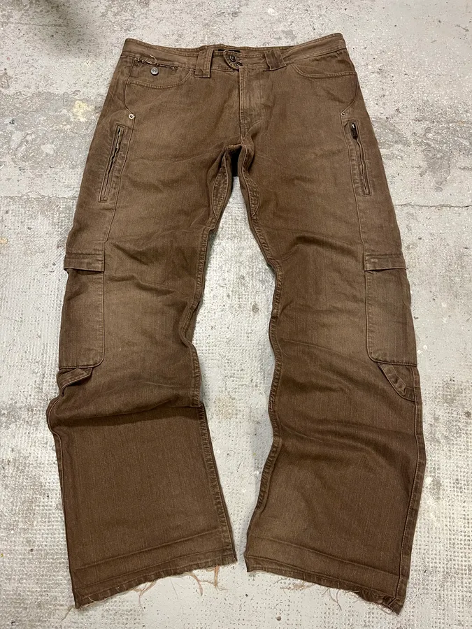 2000s Versace Brown Utility Cargo Large Pants