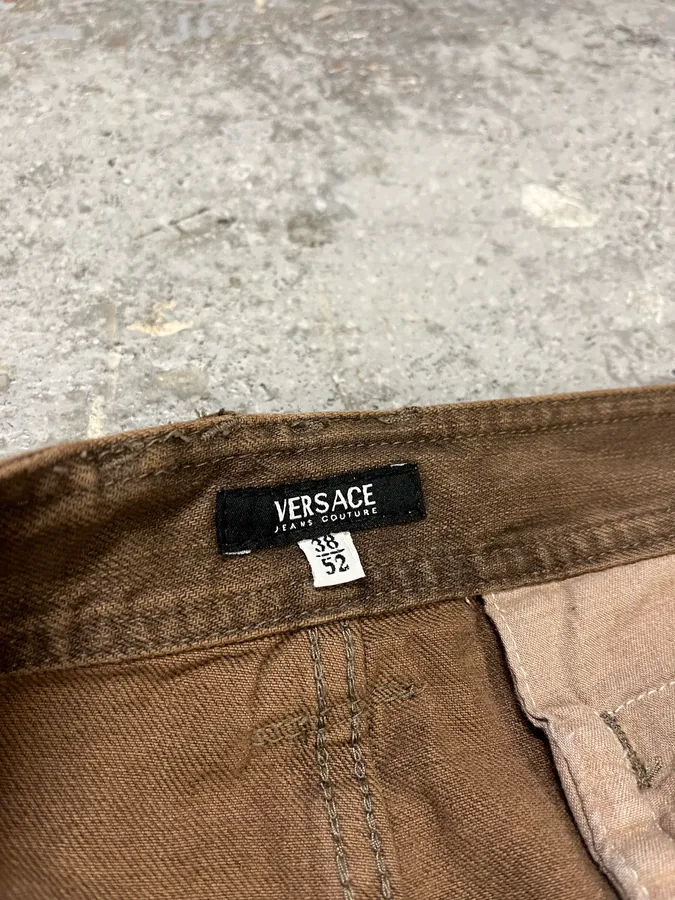 2000s Versace Brown Utility Cargo Large Pants - Image 10