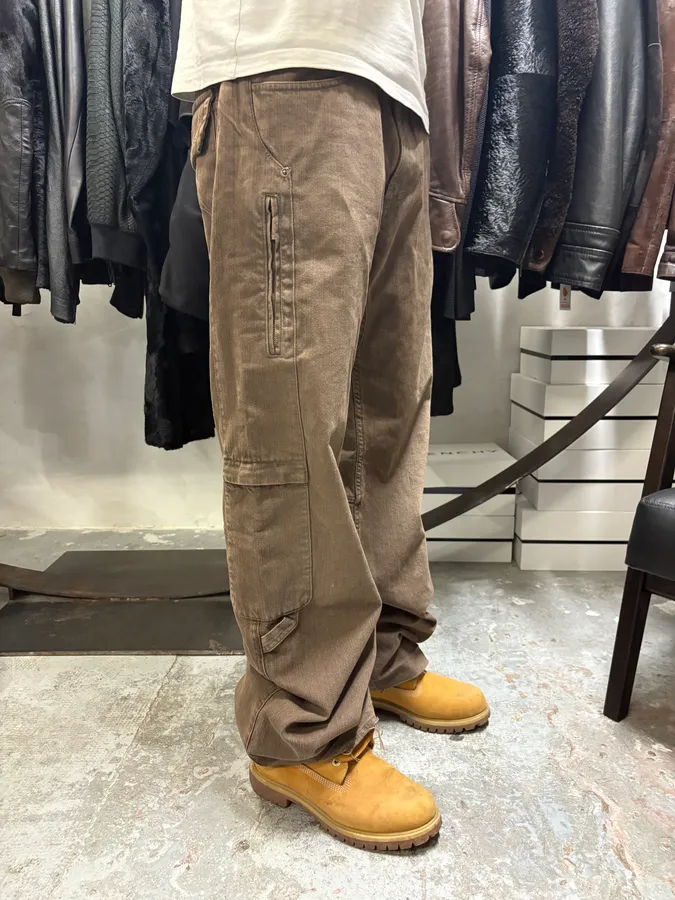 2000s Versace Brown Utility Cargo Large Pants - Image 3