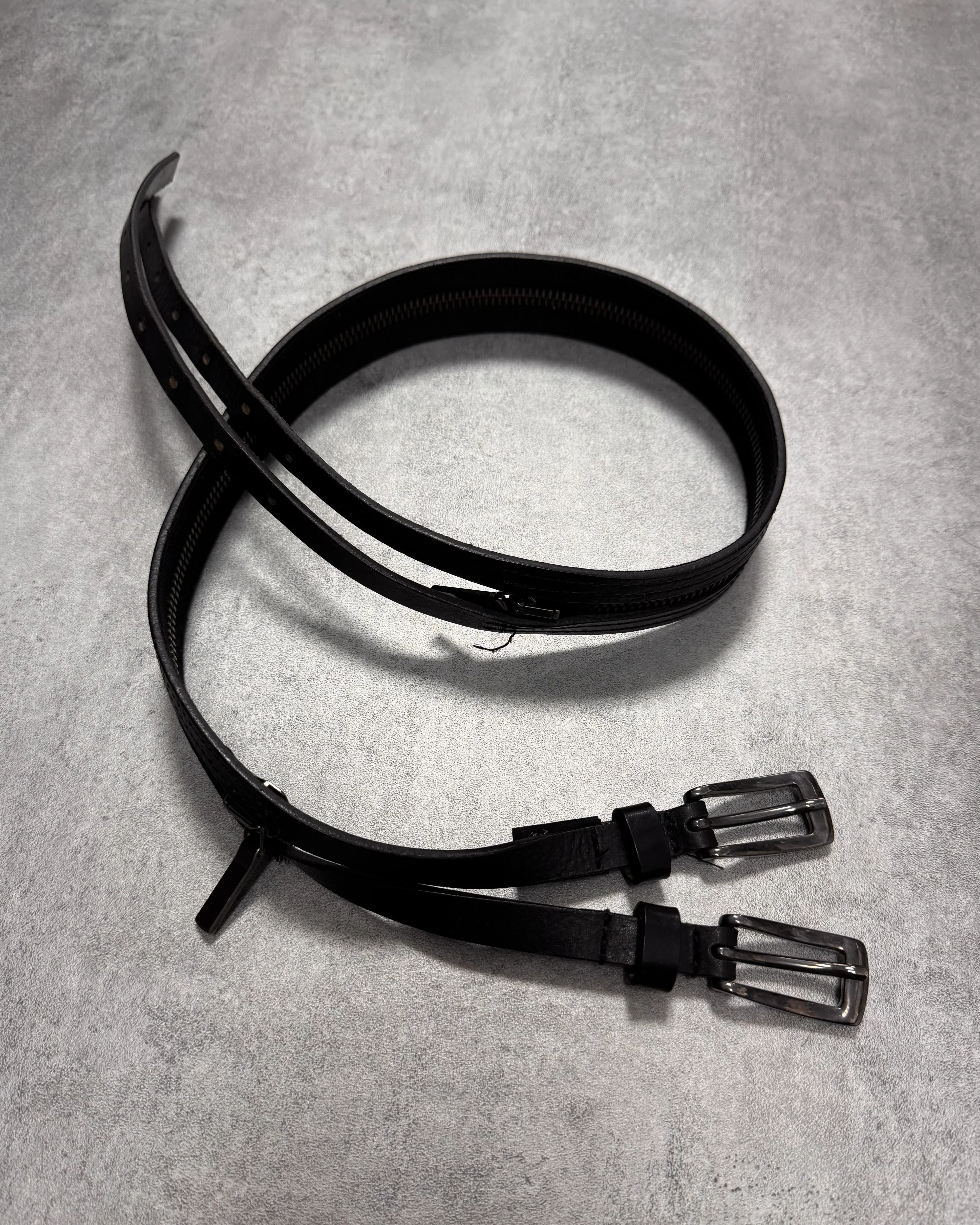 2000s Versace Full Zip Detachable Leather Belt