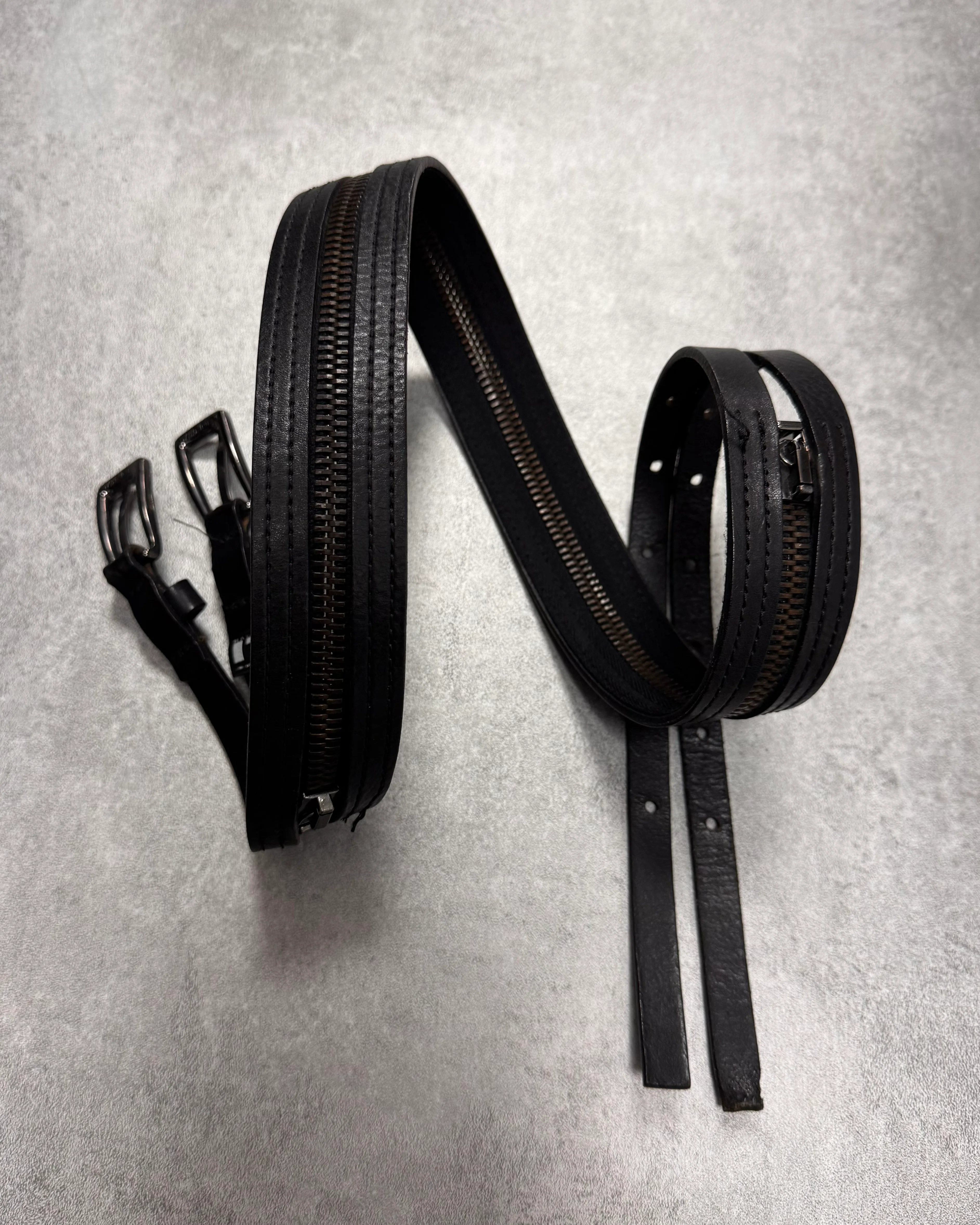 2000s Versace Full Zip Detachable Leather Belt - Image 2