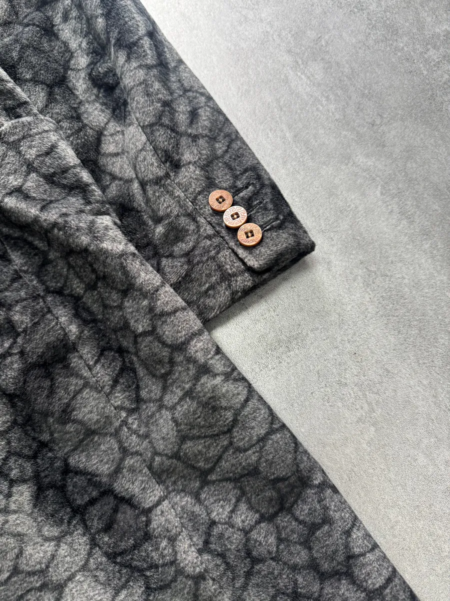 2000s Versace Grey Dark Shell Long Coat - Image 7
