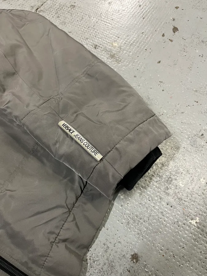2000s Versace Grey Multi Zips Bomber Jacket - Image 6