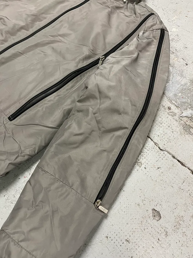 2000s Versace Grey Multi Zips Bomber Jacket - Image 8