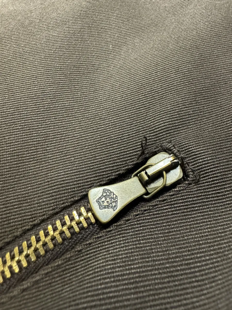 2000s Versace Minimalist Zip Brown Jacket - Image 9