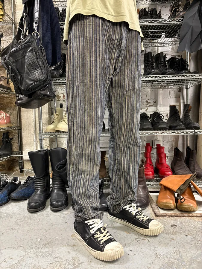 2000s Versace Stripes Grey Pants