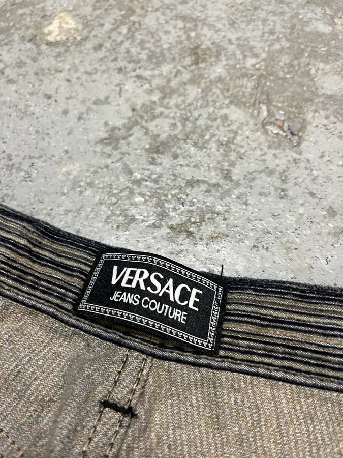 2000s Versace Stripes Grey Pants - Image 12